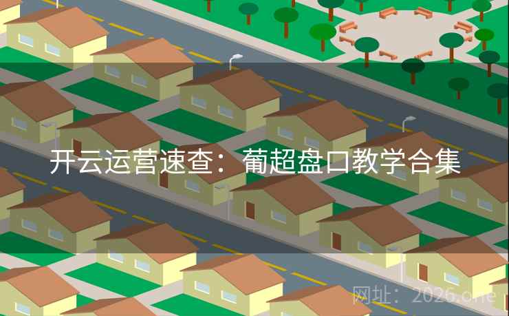 开云运营速查:葡超盘口教学合集