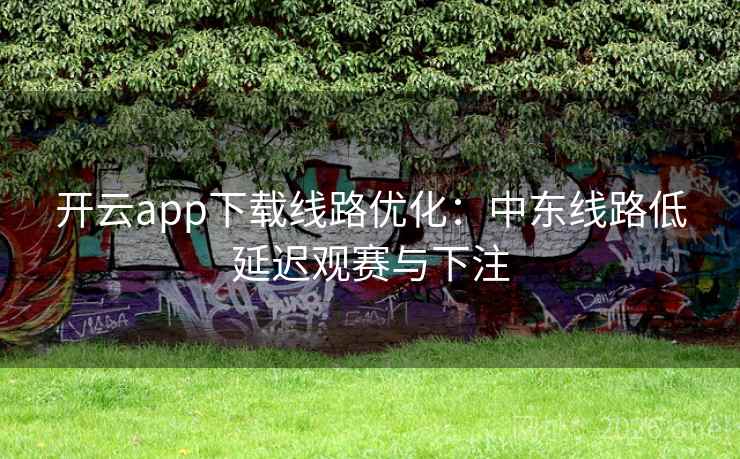 开云app下载线路优化：中东线路低延迟观赛与下注