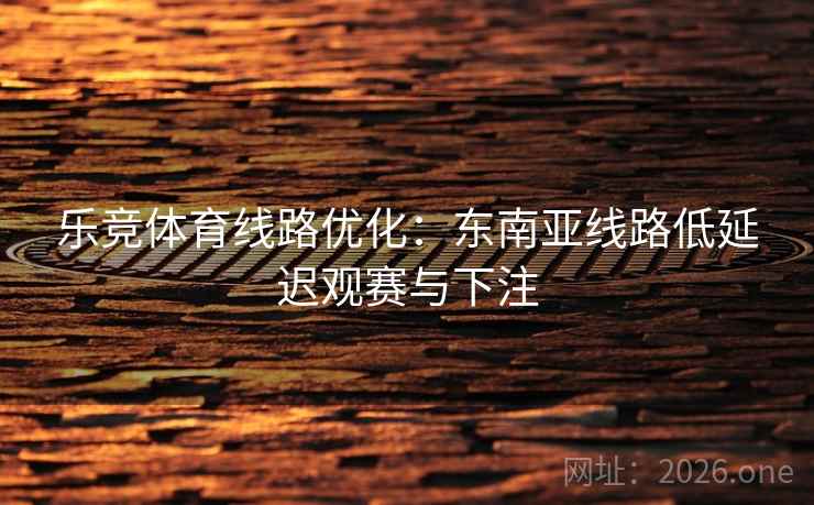 乐竞体育线路优化:东南亚线路低延迟观赛与下注